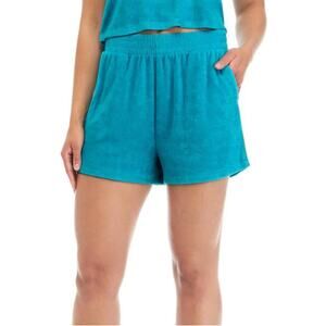 2/$15 Cabana by Crown & Ivy Terry Shorts Turquoise Bliss Juniors Size L
